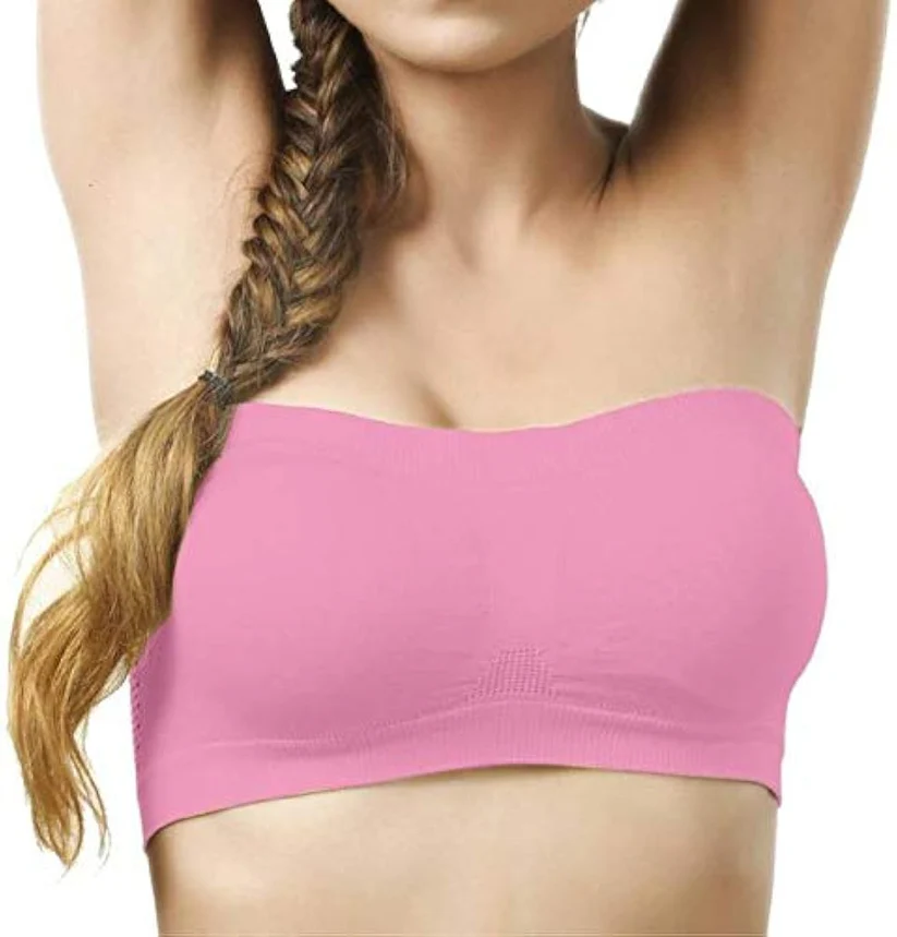 Pack of 3 Strapless Bra,Multi colour,Free Size (Fit on 28 to 36 size)